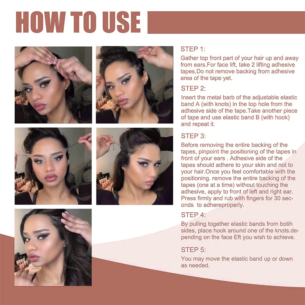 New Ultra Invisible Waterproof Face Lift Stickers Complete Kit