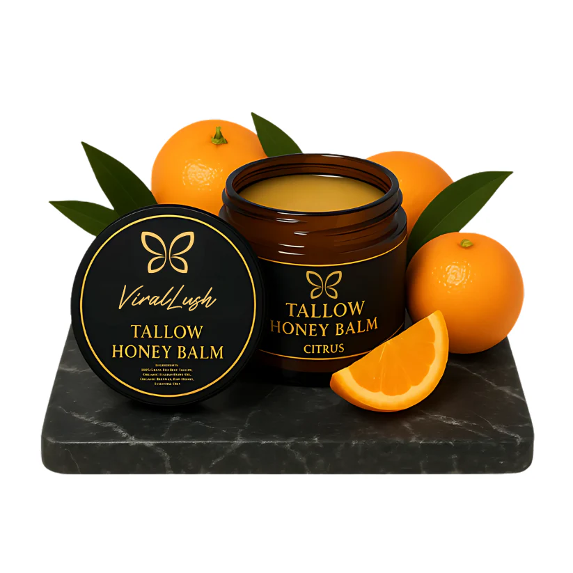 Organic Grass-Fed Beef Tallow Balm With Raw Honey