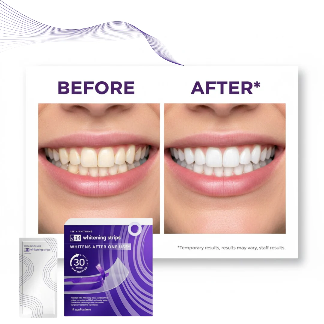 SmileV34™Whitening Strips: ‘’The Fast Track to a Stunning Smile!‘’