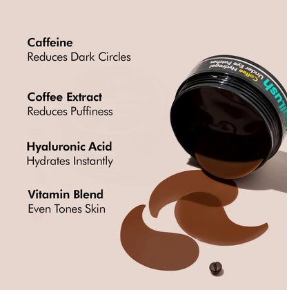 Coffee Hydrogel Under Eye Patches with Caffeine & HA - 30 Pairs