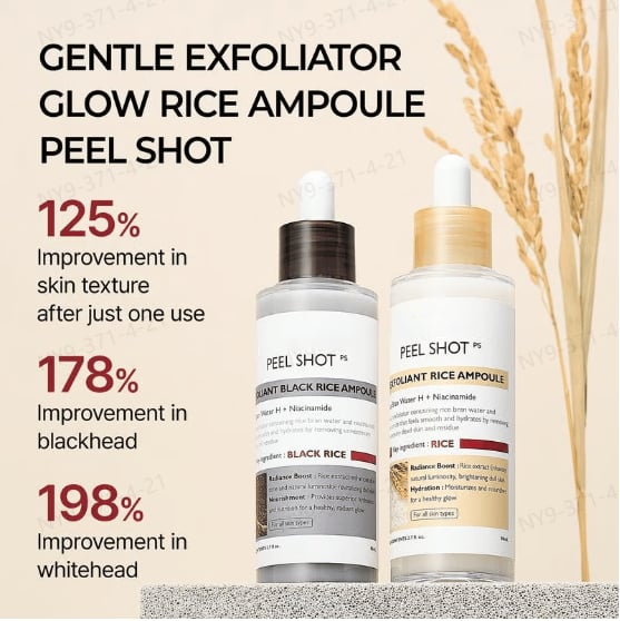 Peel Shot Glow Rice Ampoule Duo – Brightening & Moisturizing Serum