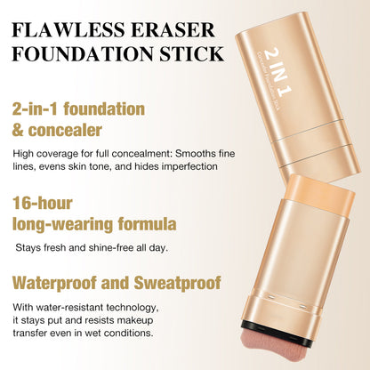 Concealer Foundation Stick-High coverage-16 hours waterproof and sweatproof