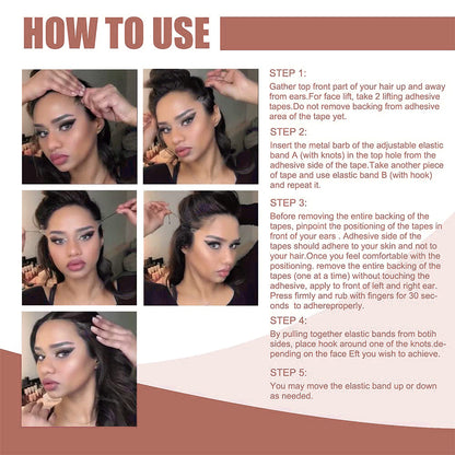 New Ultra Invisible Waterproof Face Lift Stickers Complete Kit
