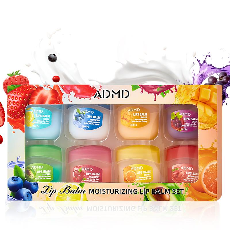 8Pcs Fruit Flavored Lip Care Set 🍓